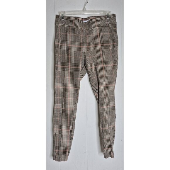 Old Navy Brown Red Stevie Printed Ponte-Knit Pants Hounds Tooth Pattern Sz M - Picture 1 of 8